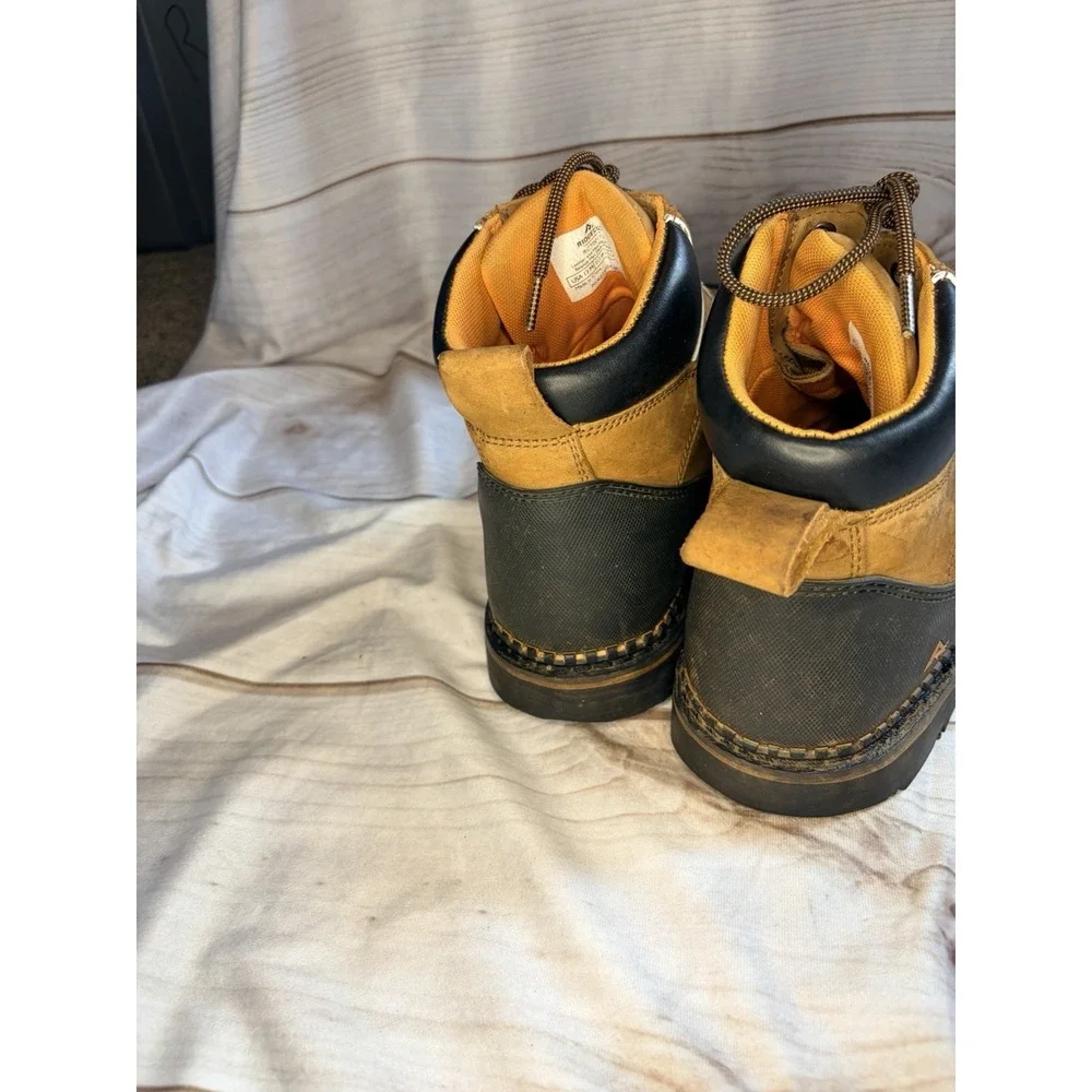 Ridgecut Waterproof Work Boots Mens 13 Brown Leather Steel Toe‎ Lace Up